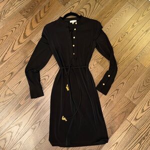 Classy black dress with gold accents